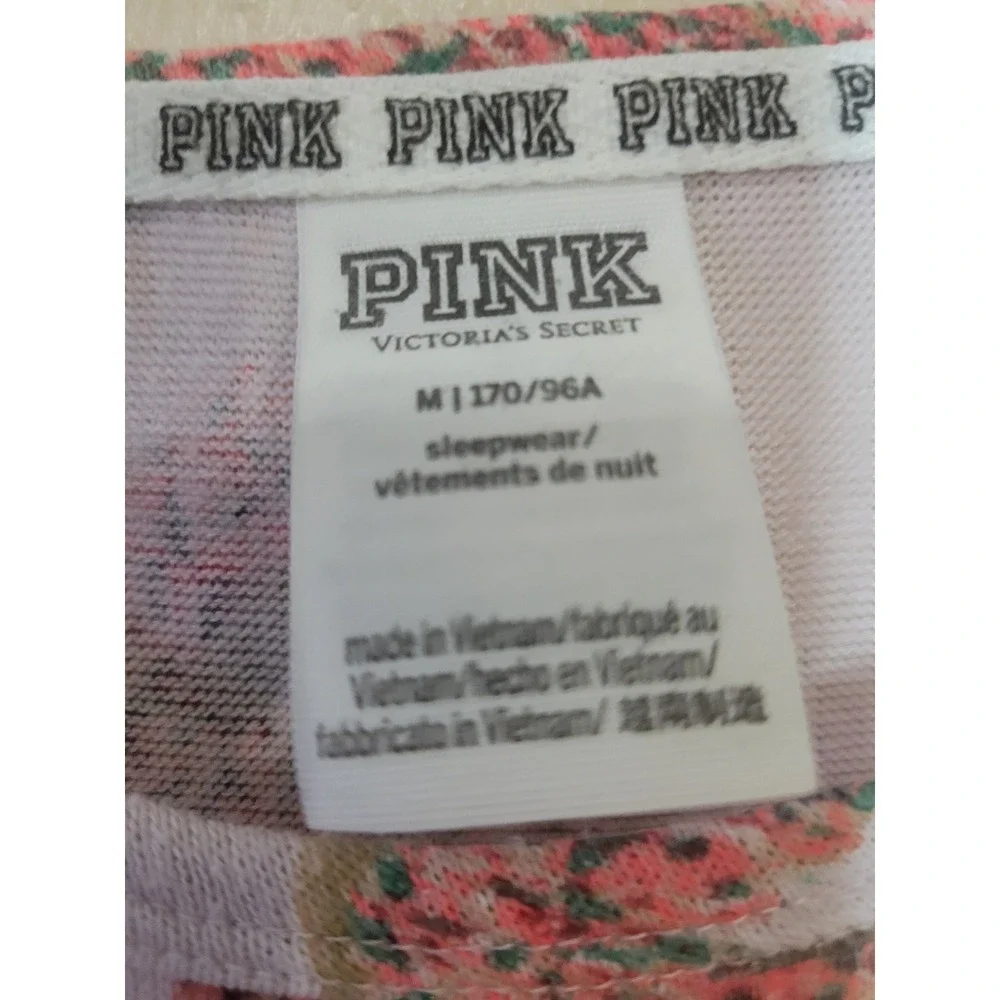 Victoria's Secret PINK Sleepwear Pajama Top Donuts Cozy Tee Long Sleeve Sz M‎